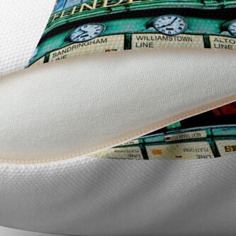 Alternate view of Melbourne Series - The Clocks, Flinders Street Station Throw Pillow