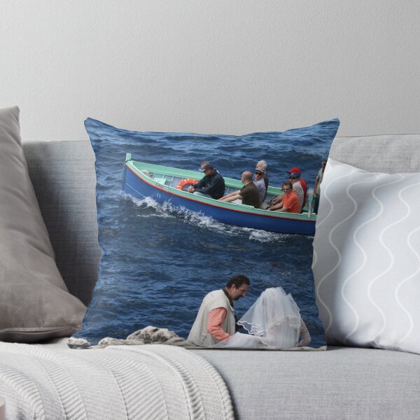 Wedding at Blue Grotto Throw Pillow