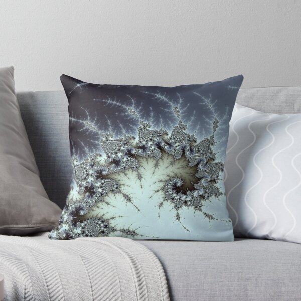 Ice Fractal Throw Pillow