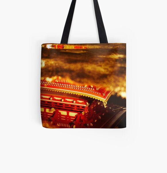 Asakusa temple reflection All Over Print Tote Bag