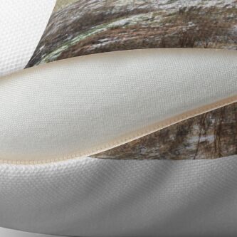 Alternate view of The First Step of Winter Throw Pillow
