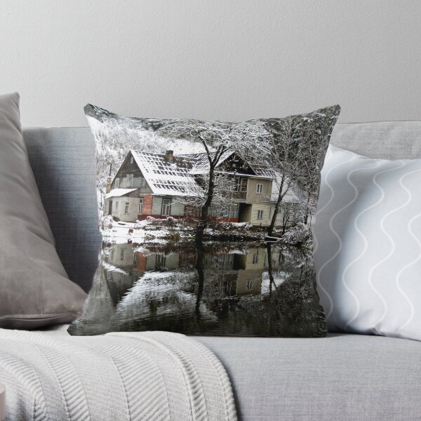 Winter House Throw Pillow