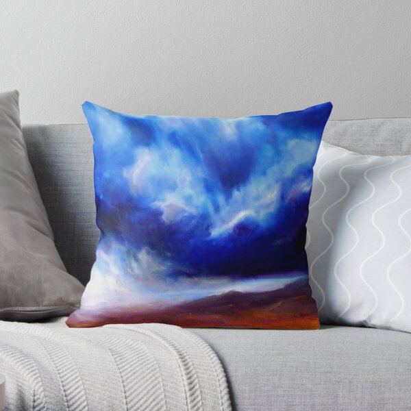 Cardigan In The Desert, oils. Throw Pillow