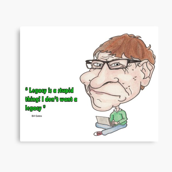 Item preview, Bill Gates 'quote caricature' - Hand drawn original print designed and sold by CaricaturesTom.