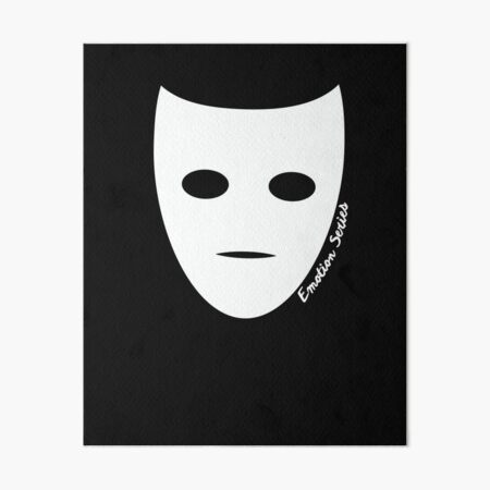 Sad Unhappy Loneliness Down Emotion Character Mask Gift Art Board Print By Freid Redbubble
