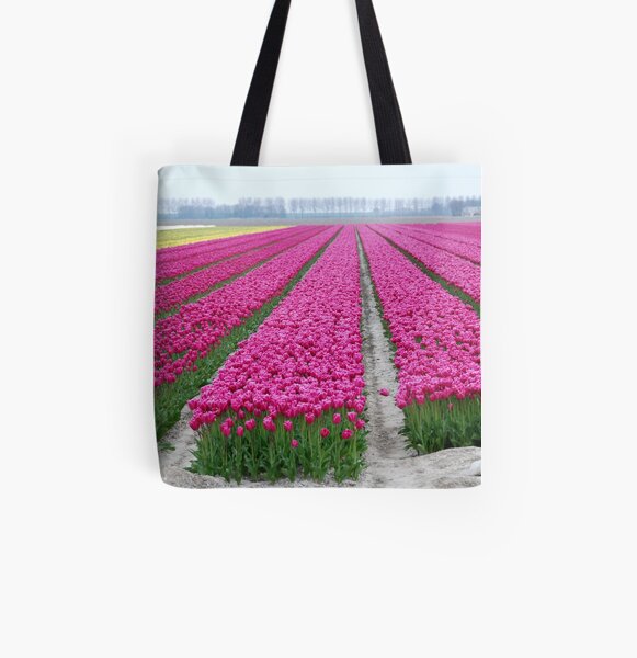 Dutch tulip field All Over Print Tote Bag