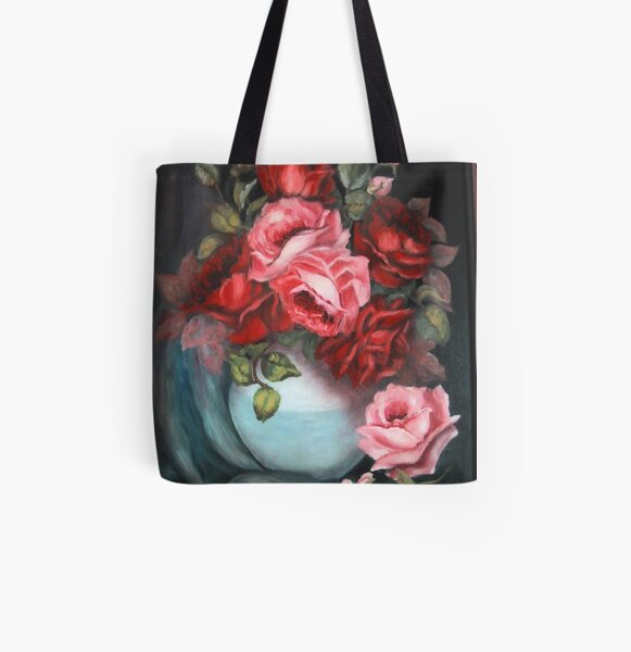 "Roses" All Over Print Tote Bag