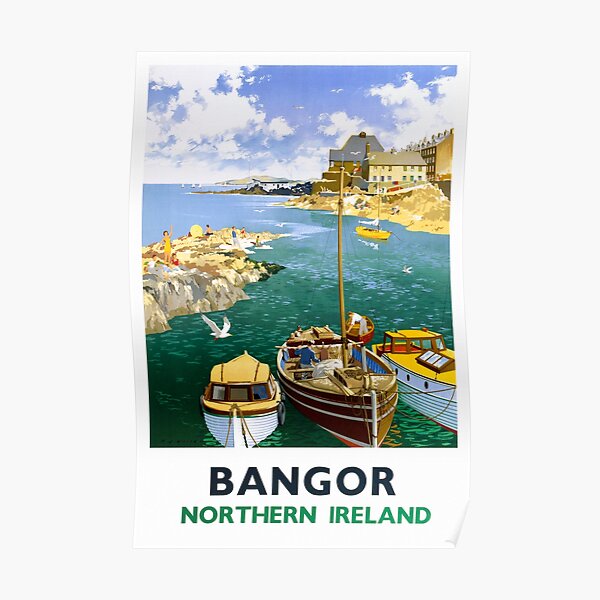 Bangor Ireland Vintage Travel Poster Restored Poster