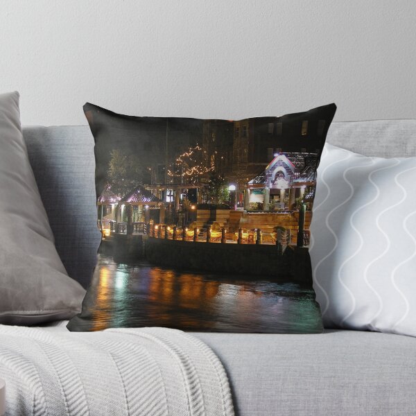Truckee River Lights Throw Pillow