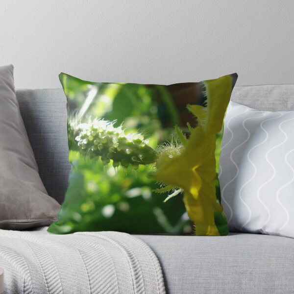 baby cucumber Throw Pillow