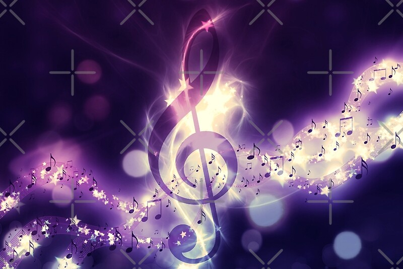 "Glowing music background" by AnnArtshock Redbubble