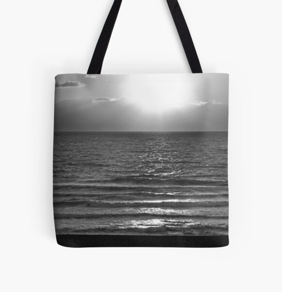 Sunset in Black And White All Over Print Tote Bag