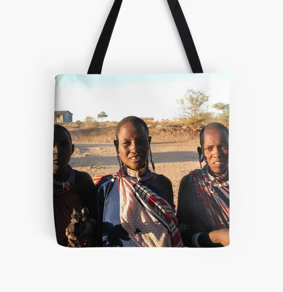Maasai Mara Women Tribal Jewelry Print, Tote Bag, Shopping, Hold Everything, African Style, Kenyan, PhotoShatts Print, Gift for Accessories