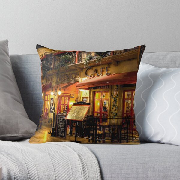 The French Cafe Throw Pillow