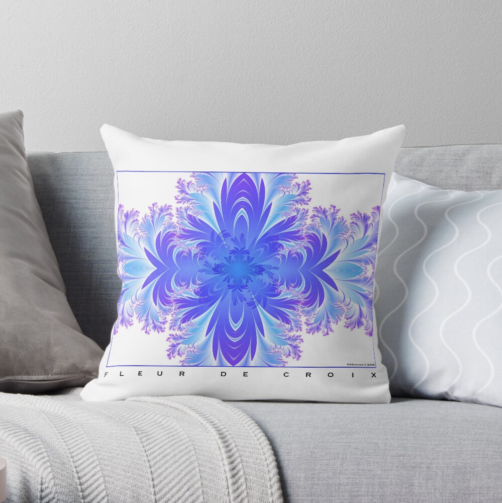 Fleur de Croix Violet Throw Pillow