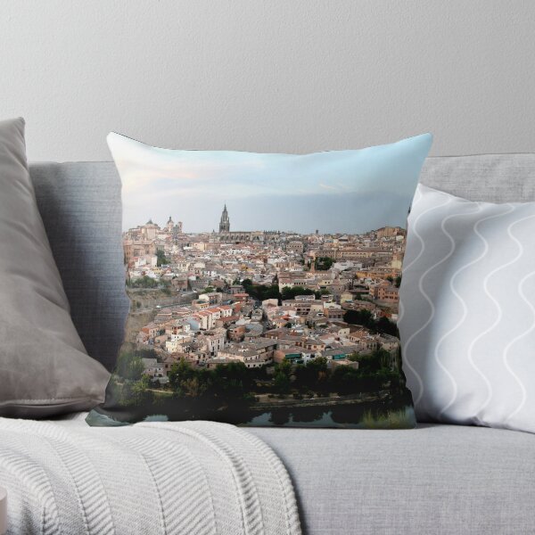 The Spanish City of Toledo Throw Pillow