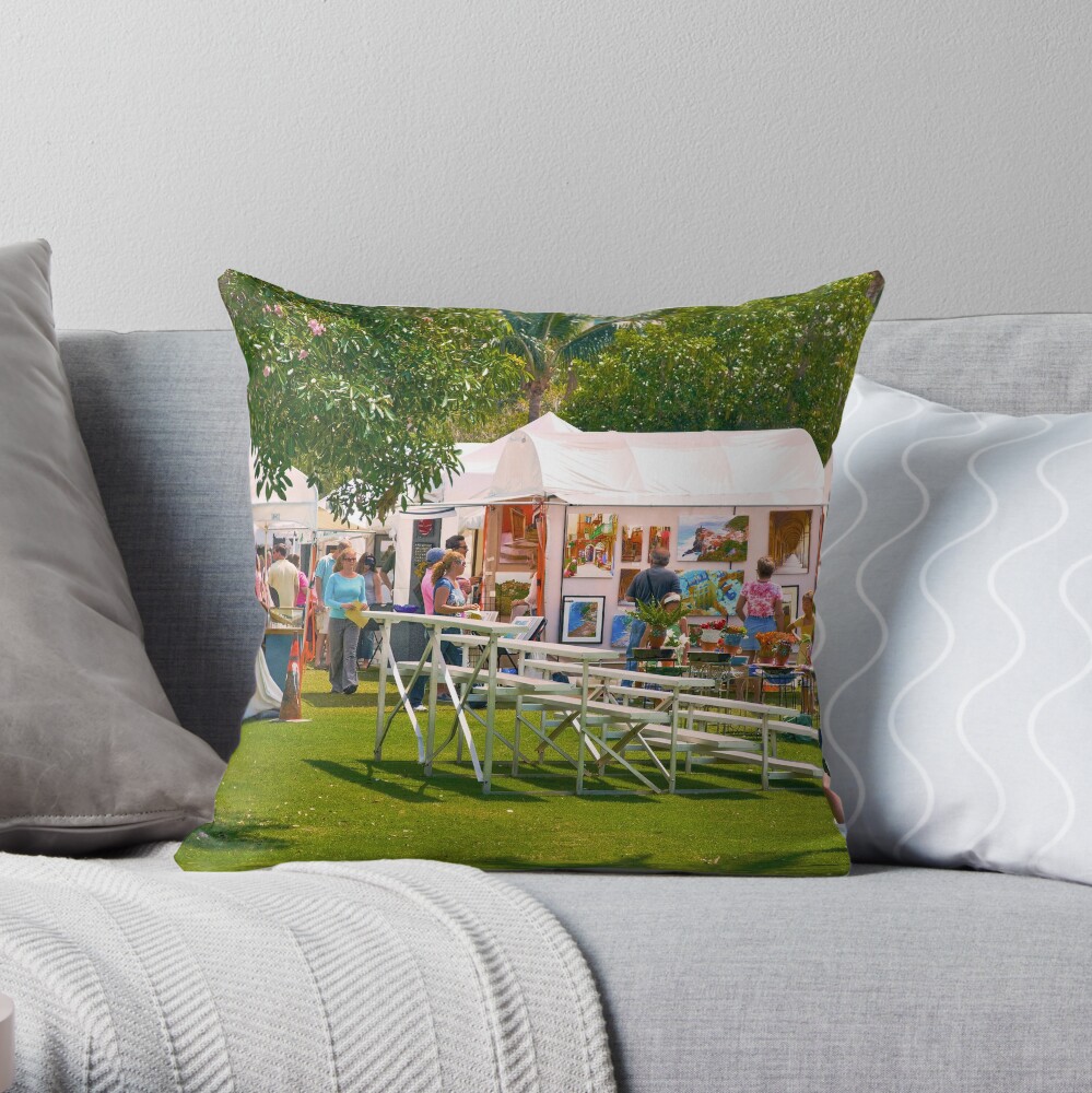 Key Biscayne Art Festival Throw Pillow