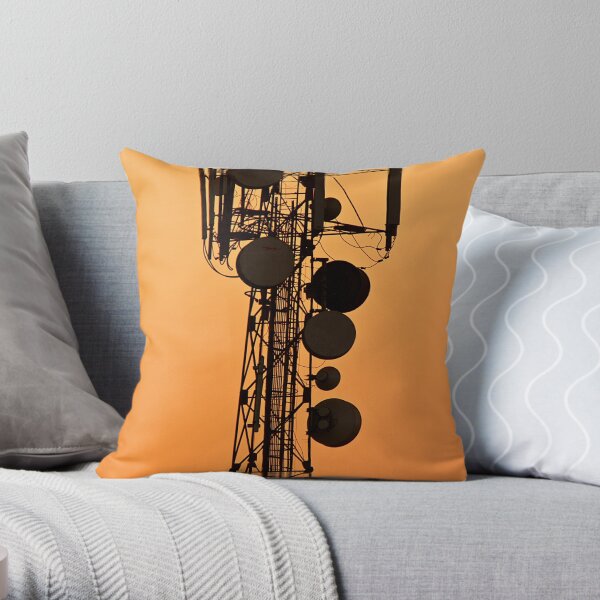 Mobile Tower Silhouette Throw Pillow