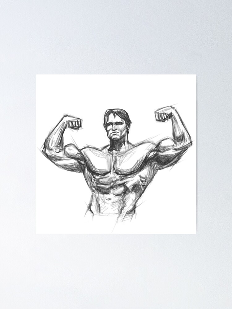 "Arnold Schwarzenegger illustration - Bodybuilding" Poster by Gabriel39