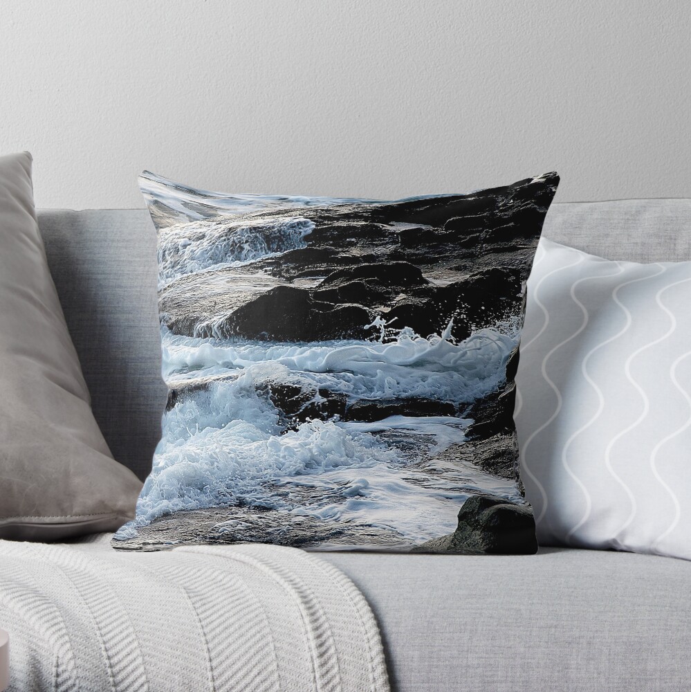 Foaming Shore Throw Pillow