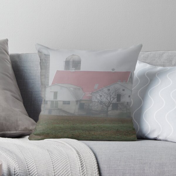 Rain on the Farm Throw Pillow