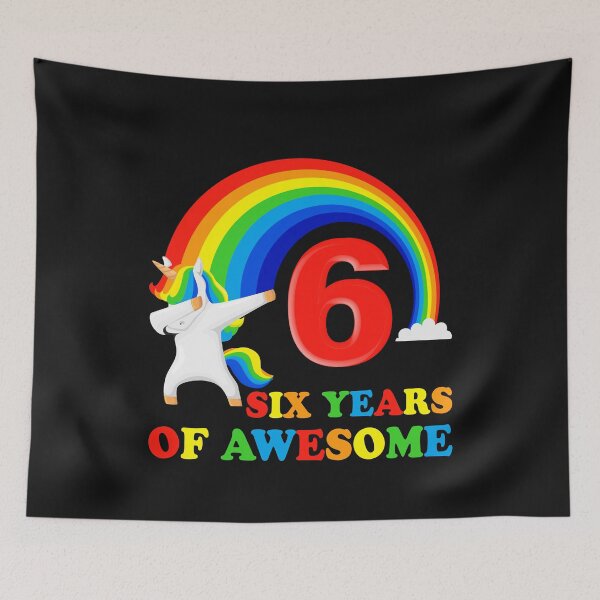 Item preview, 6th birthday gift 6 years dabbing unicorn designed and sold by Damn Fine Arts.