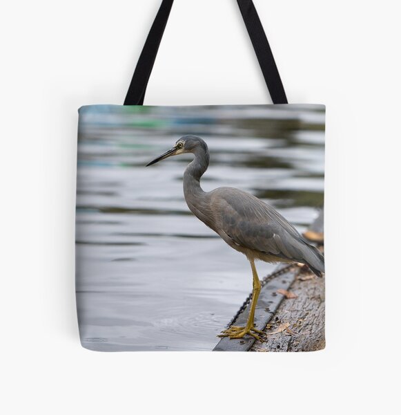 Heron on Torrens. All Over Print Tote Bag
