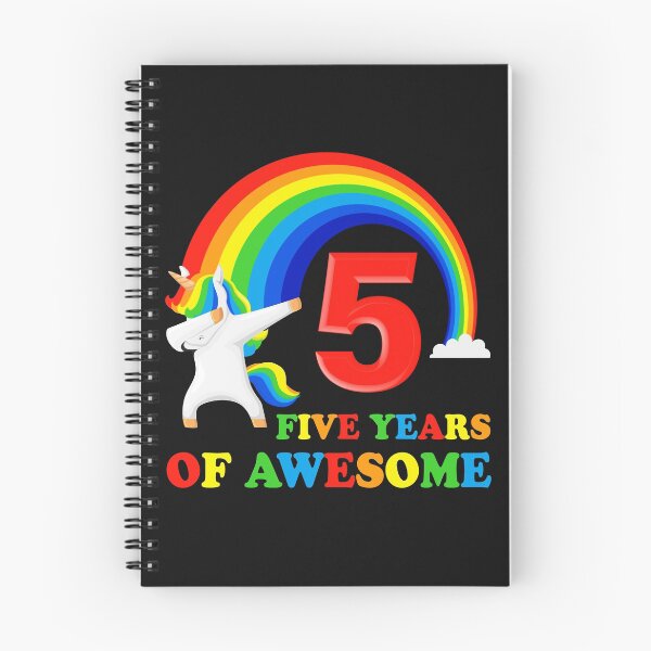 Item preview, 5th birthday gift 5 years dabbing unicorn designed and sold by Damn Fine Arts.