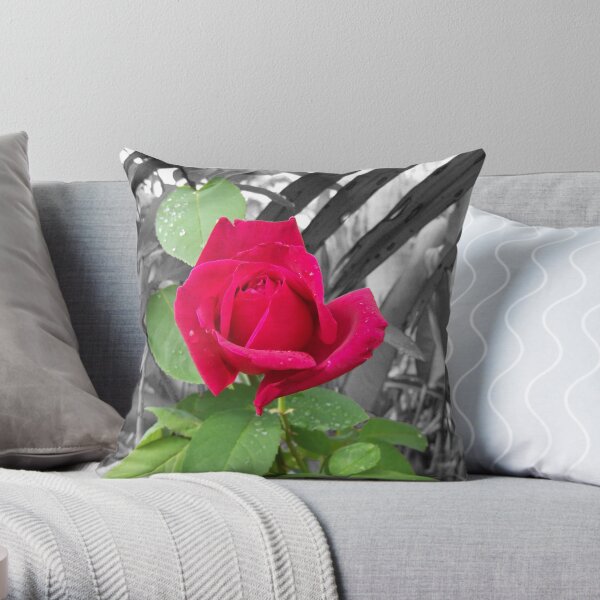 Red Blossom Throw Pillow