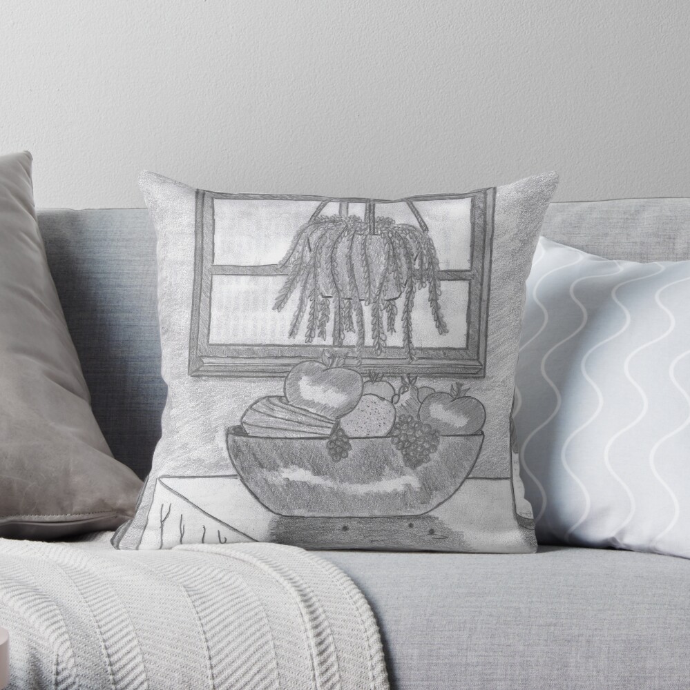 FRUIT AND WINE IN THE MORNING Throw Pillow
