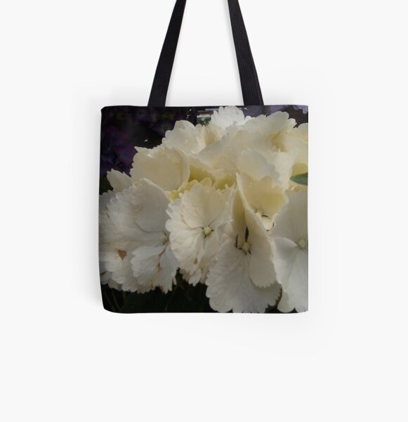 White Hydrangea All Over Print Tote Bag