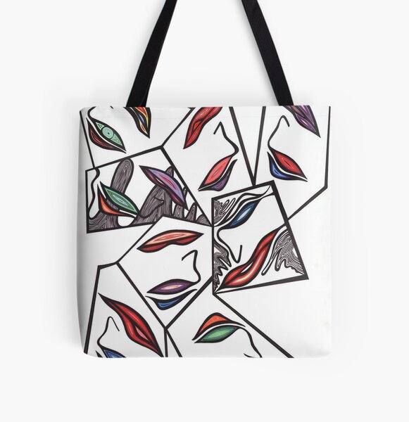 Faces In The Crowd All Over Print Tote Bag