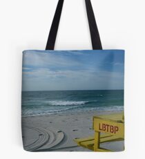 Life Guard Bench in LBI, NJ Tote Bag