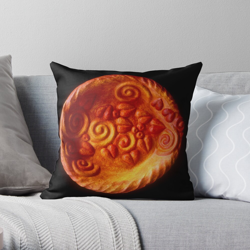 orange plate Throw Pillow