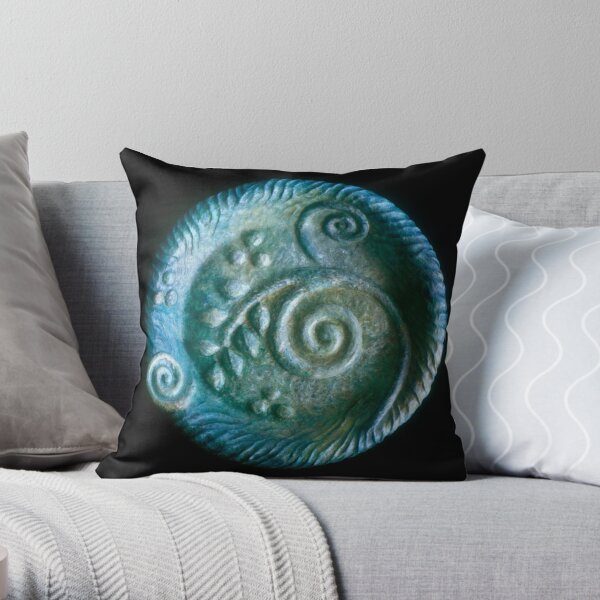 blu plate Throw Pillow