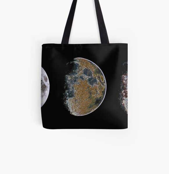 3 Phases of The Moon All Over Print Tote Bag