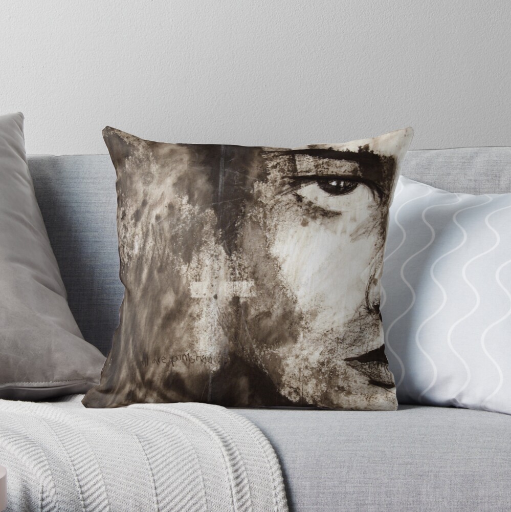 portrait of Simon John Ritchie Throw Pillow