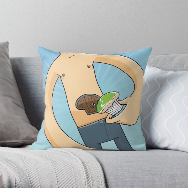 My Stomach has a Cupcake-sized Door Throw Pillow