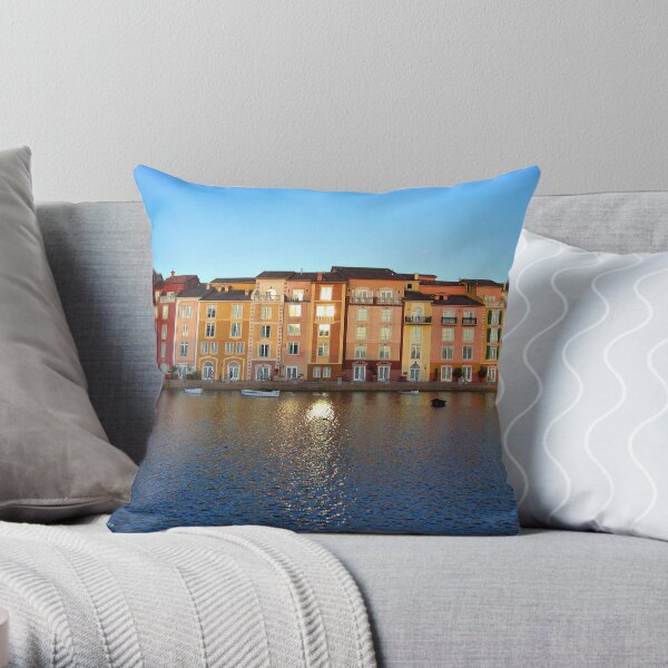 Sunset in Portofino Bay Throw Pillow