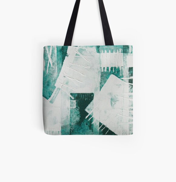 Green Abstraction All Over Print Tote Bag