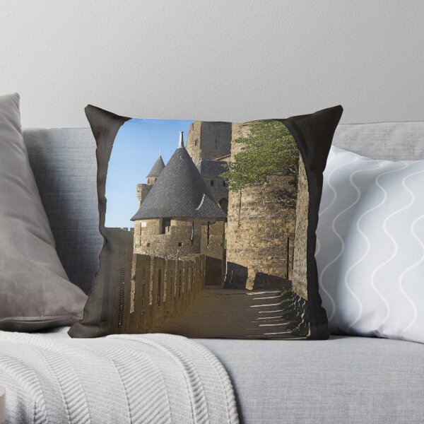 Carcassonne castle Throw Pillow