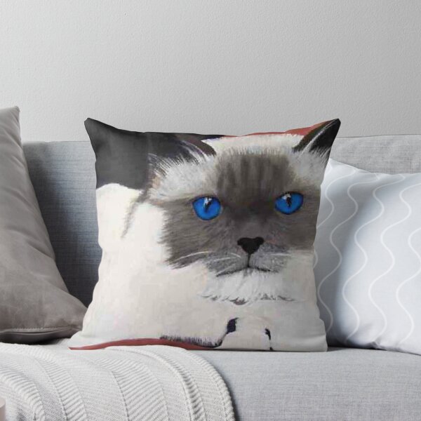 Item preview, All in the EYES Birman Blue cat portrait oil painting designed and sold by coolart.