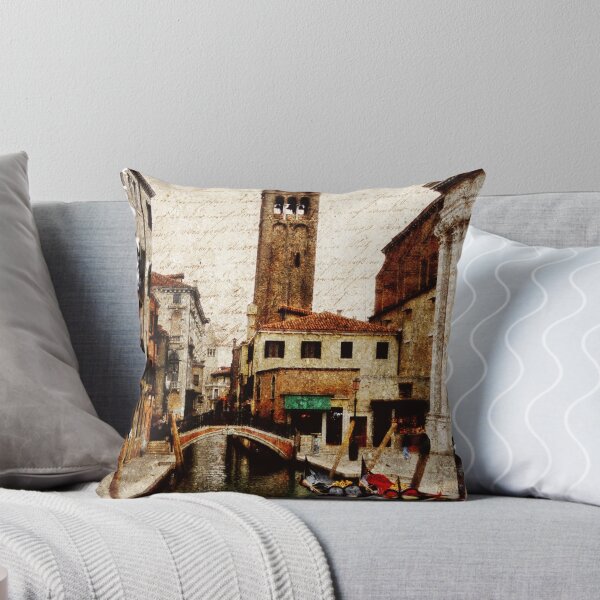 Forgotten Postcard - Venice , Italy 2 Throw Pillow