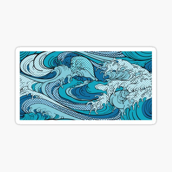 Pop art Hokusai Waves - Nami Sticker