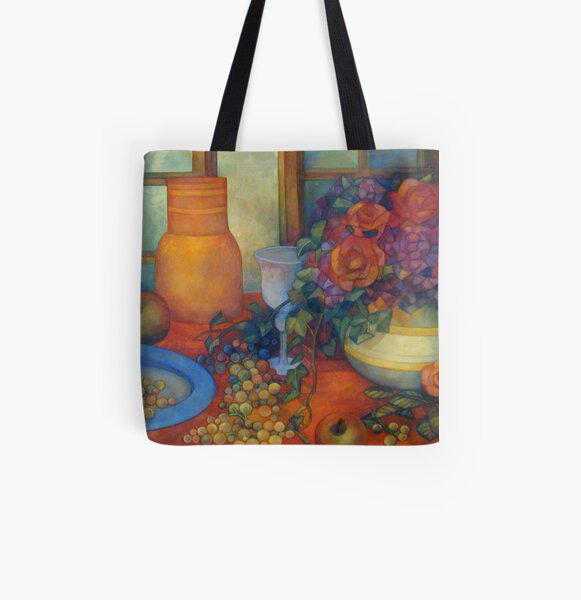 still life with roses All Over Print Tote Bag