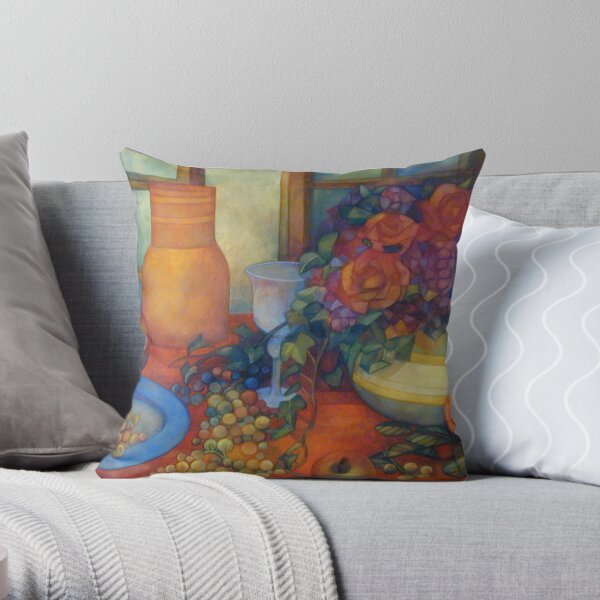 still life with roses Throw Pillow