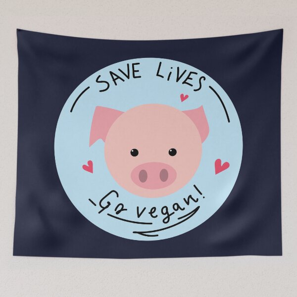 Item preview, Pastel Save Lives Go Vegan Design designed and sold by veggieprints.