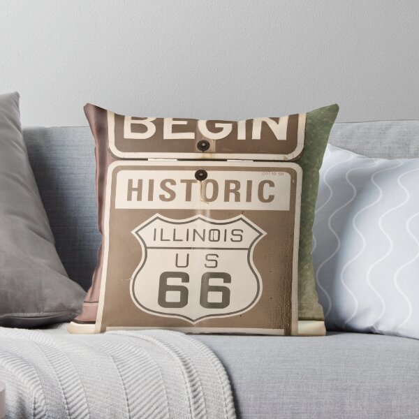 Route 66 - The Beginning Throw Pillow