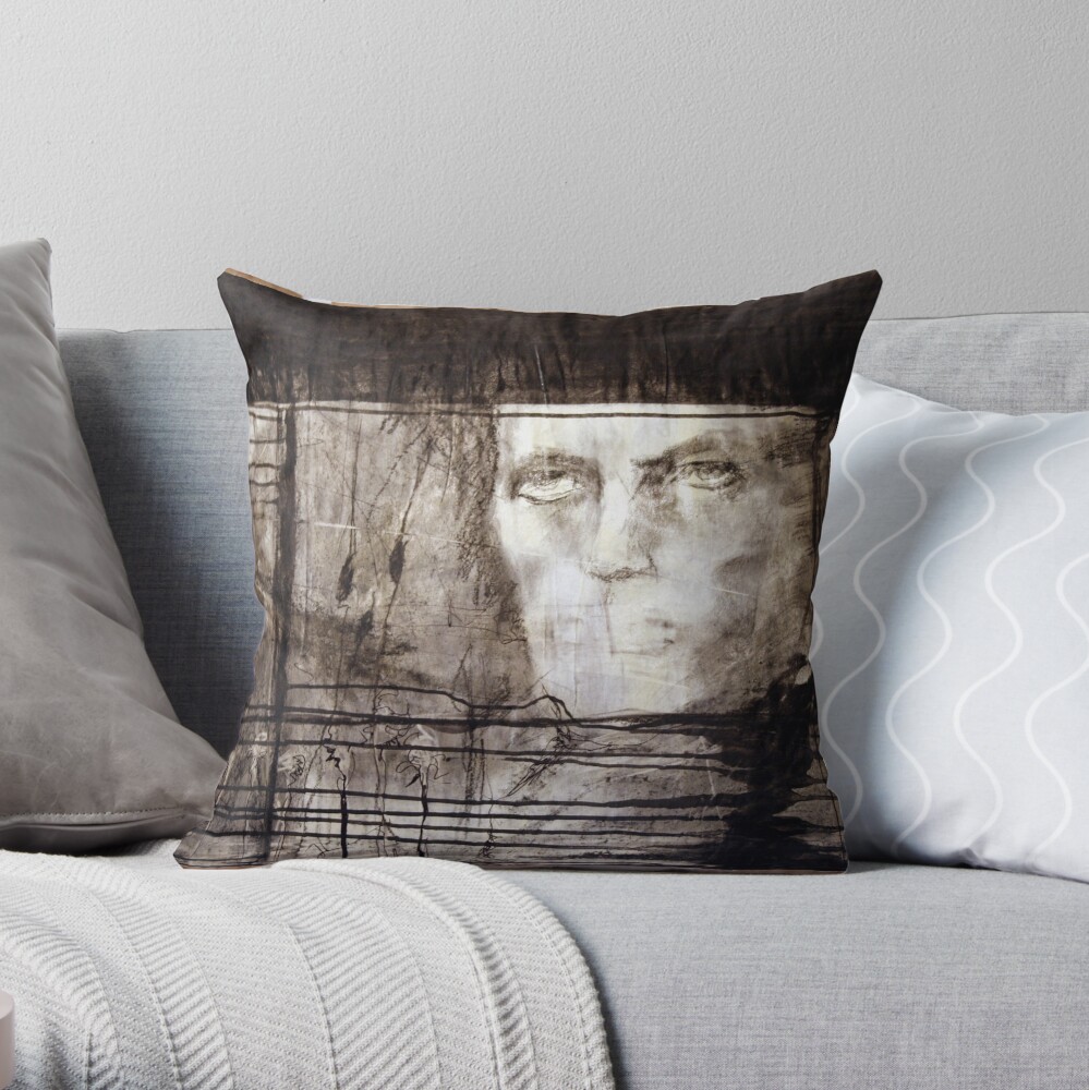 portrait of david robert jones Throw Pillow