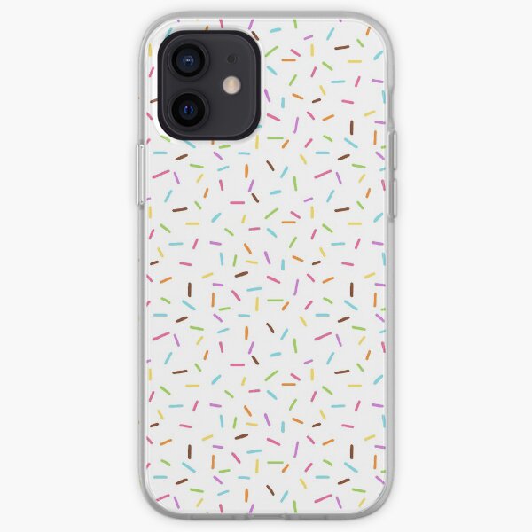 Rainbow Sprinkles on white - repeat pattern iPhone Soft Case